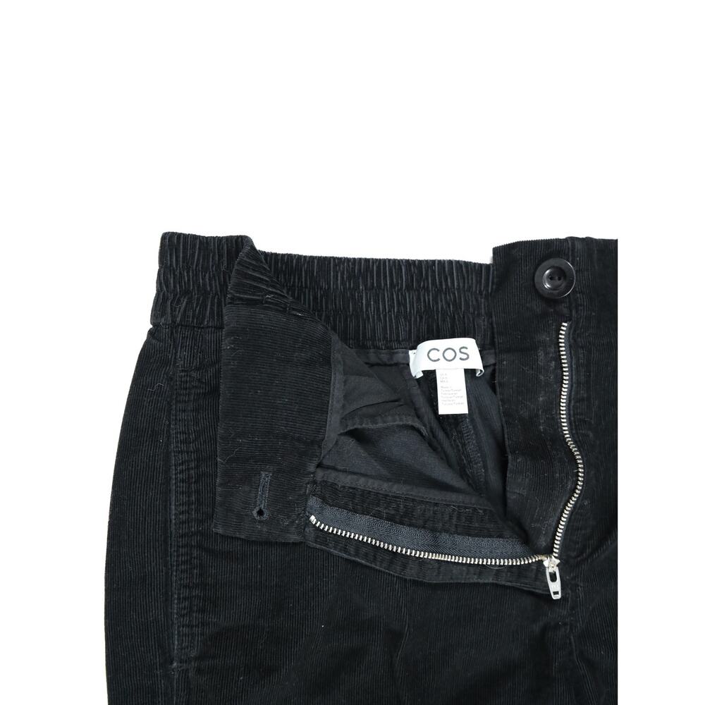 Contemporary Modern Minimalist COS Black Corduroy Barrel Leg Crop Pants — Size 6 - Picture 6 of 12